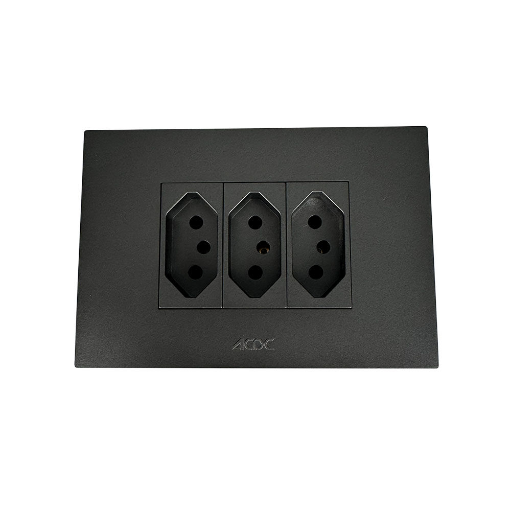 ACDC - Orion 3x N-Type 16A Socket Outlet 2x4 Slate (Pre-Assembled)