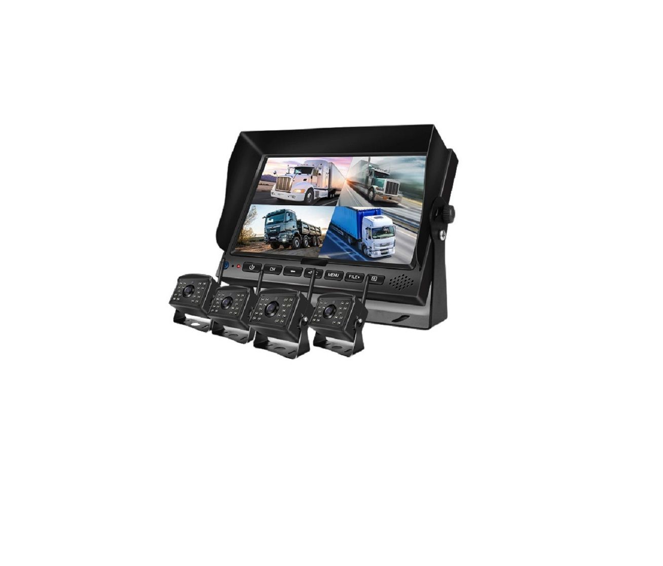 ANDOWL Q-CA698 4-Channel Wireless Heavy Vehicle Camera DVR Kit