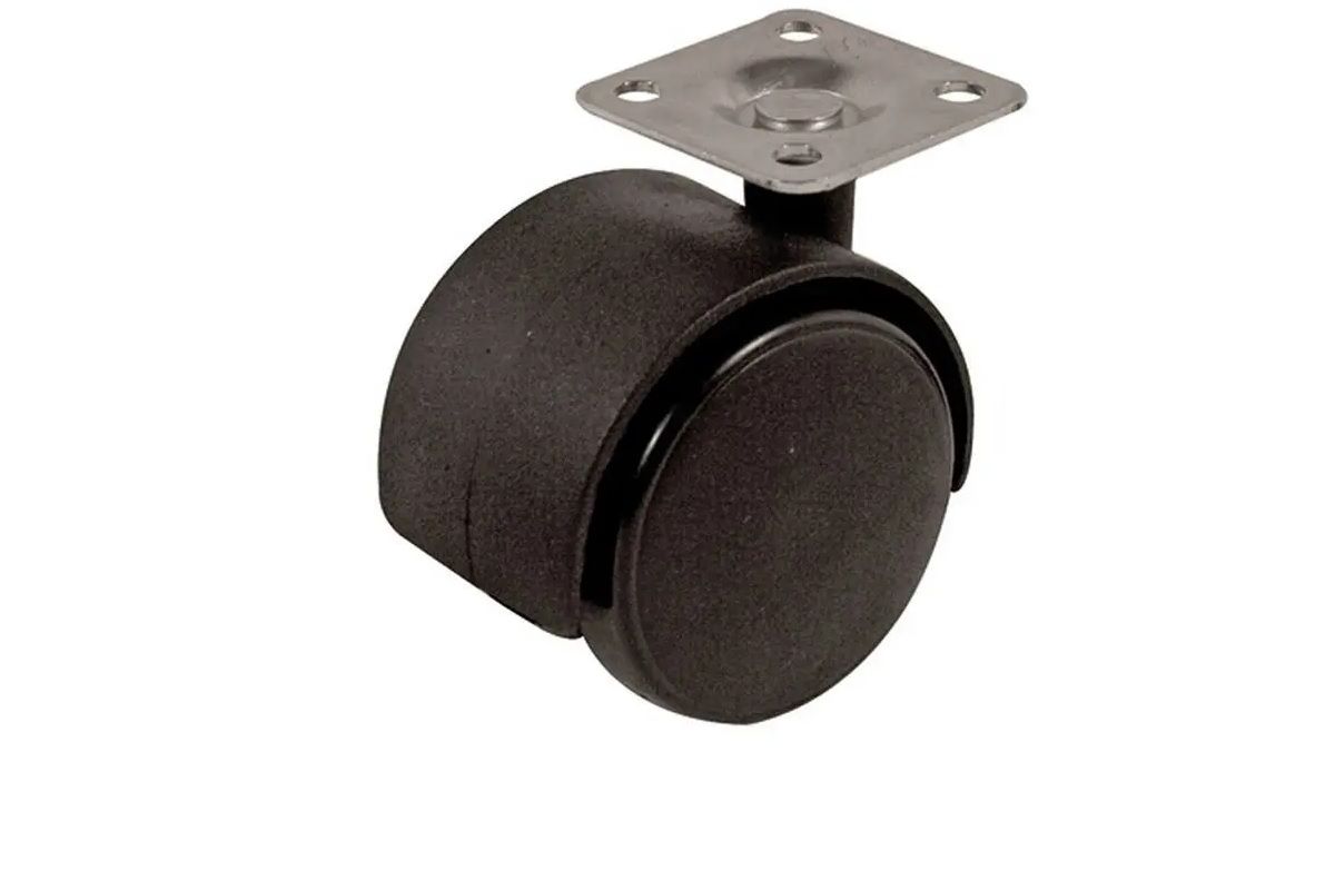 Twin Castor, with Square Plate, 50mm (4 pack) BY WOODLY