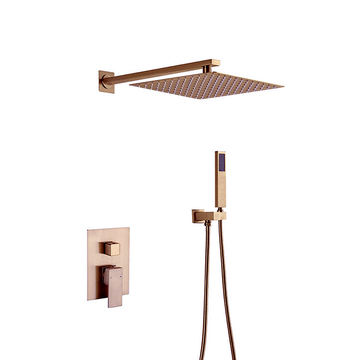 TTB049- BRASS SQUARE FINISH CONSEALED SHOWER SET WITH HOSE