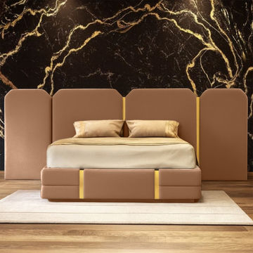 Kirala Modern Sleigh Bed King Tawny