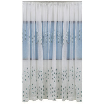Matoc Readymade Curtain -Voile -TearDrop -DuckEgg -Taped -285cm W x 218cm H