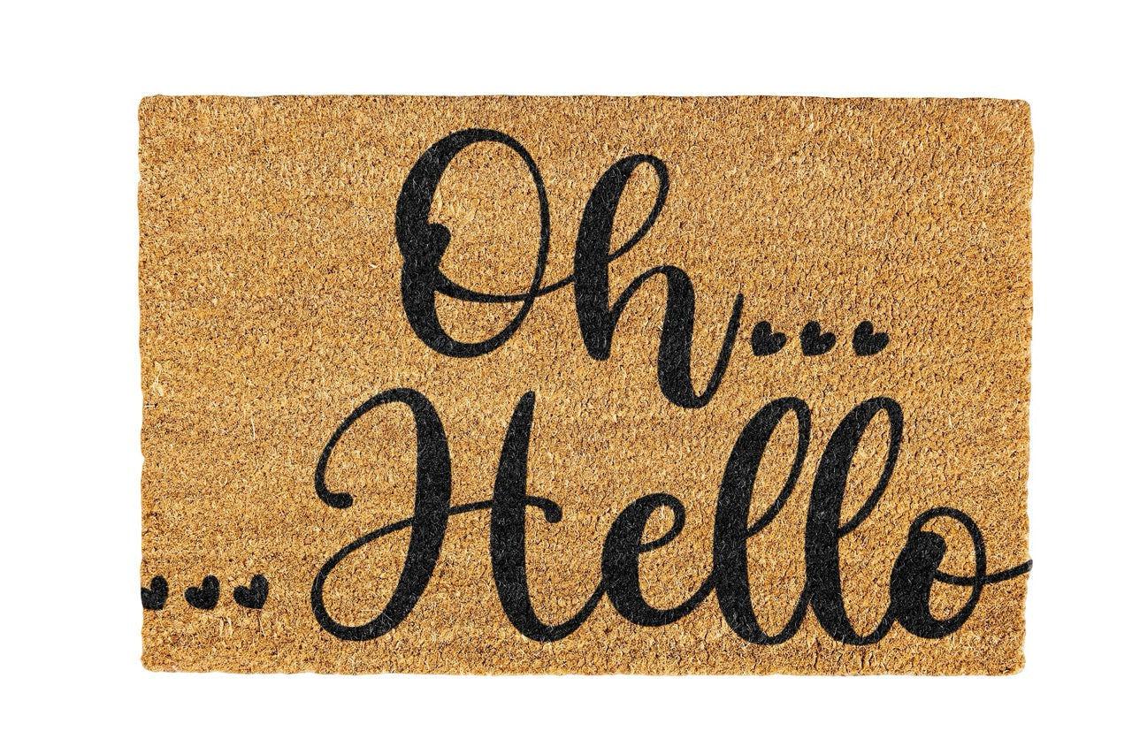 Oh Hello Coir Doormat Design 700 x 400 mm