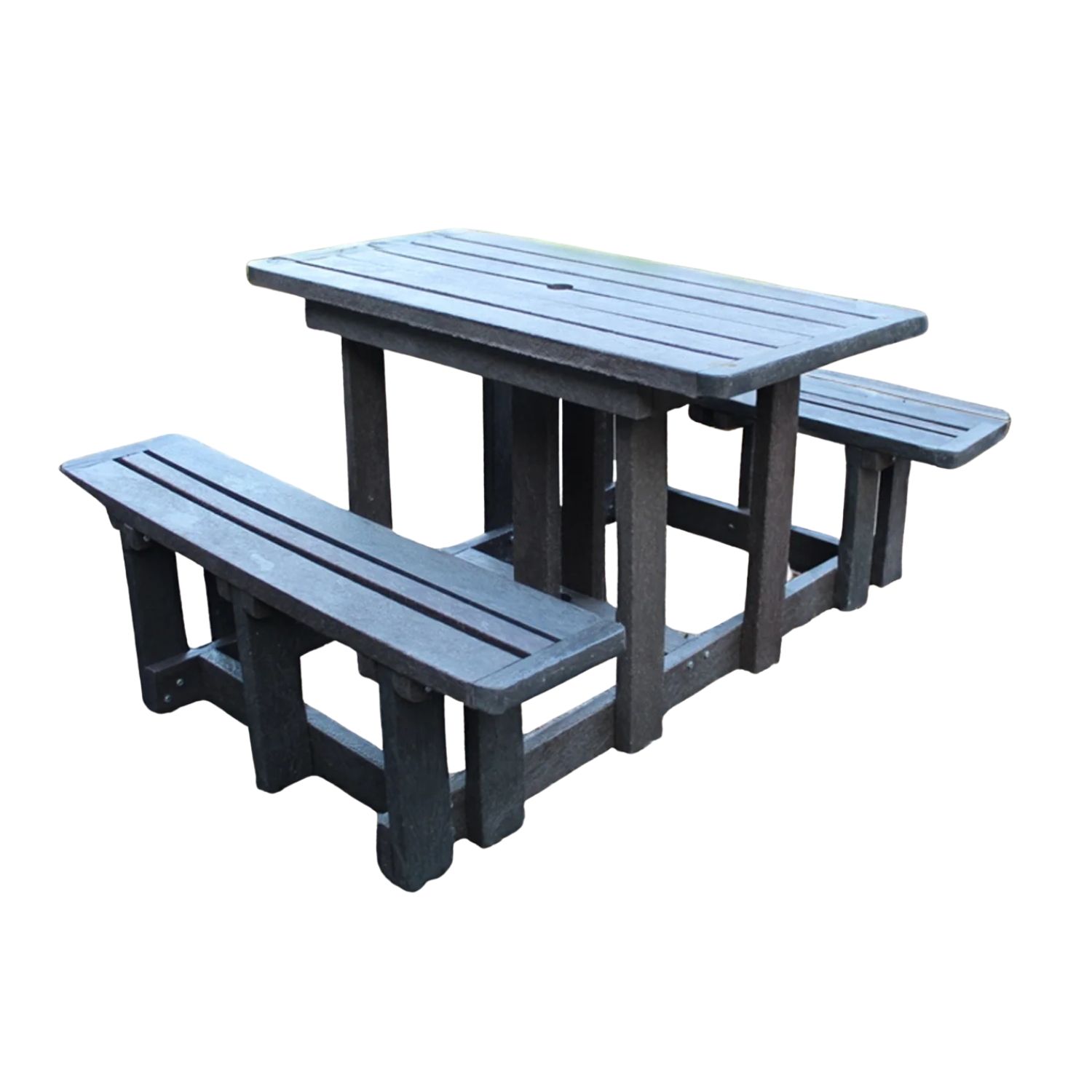 Recycled Plastic Picnic Table 4-Seater - Charcoal Cushions