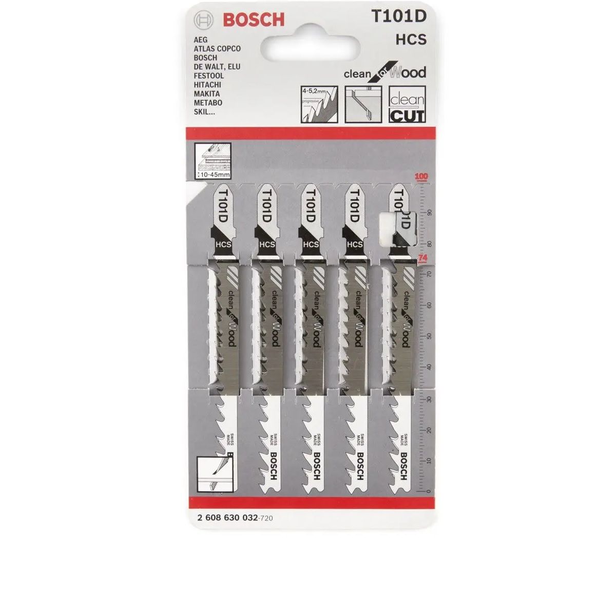 Jigsaw Blades, Bosch, T101D, 5 Pieces BY WOODLY