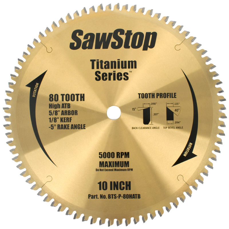 Sawstop - 80T Combination Saw Blade Titanium Series