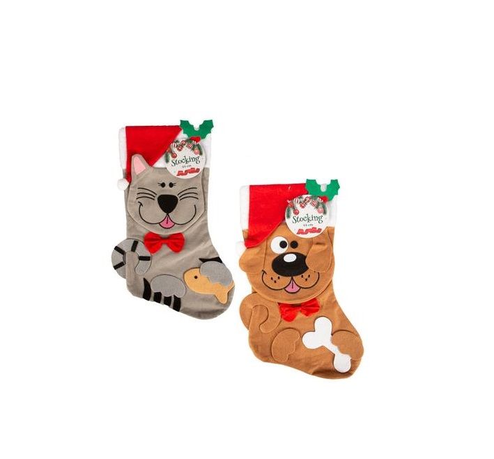 2 Piece Pet Christmas Stocking 44cm - 2 Pack
