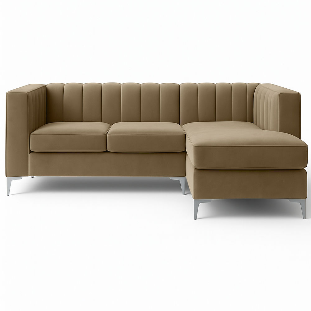 Hadleigh Stripe Universal Corner Sofa Brown
