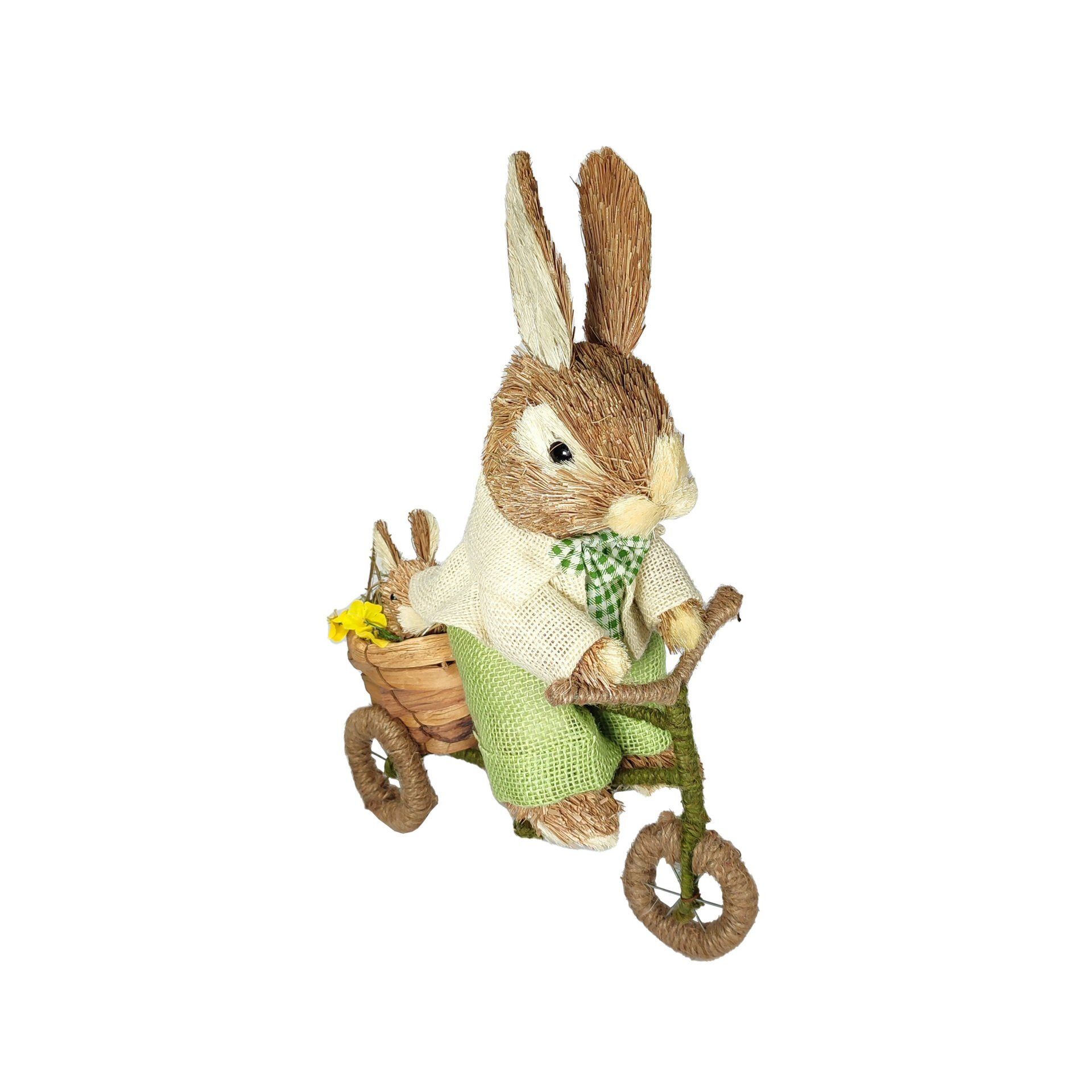 Grass Bunny On Bicycle 38Cm