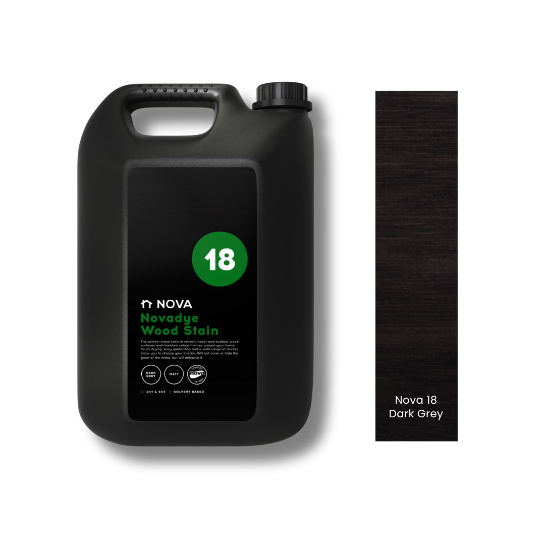Nova 18 Novadye Woodstain - Dark Grey 5lt