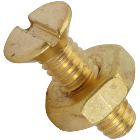 Bolt and nut countersunk head solid brass 2.5x8mm 40pc standers