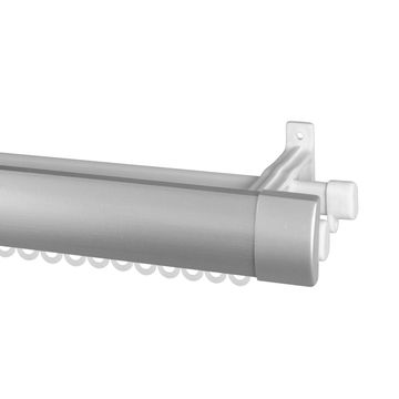 40mm PELMET ROD & DOUBLE TRACK 2.0M - SILVER