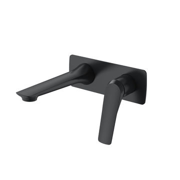 Fabro Wall Mounted Basin Mixer Brass -Matt Black