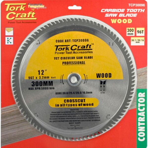 Blade Contractor 300 X 96T 30/1/20/16 Circular Saw Tct