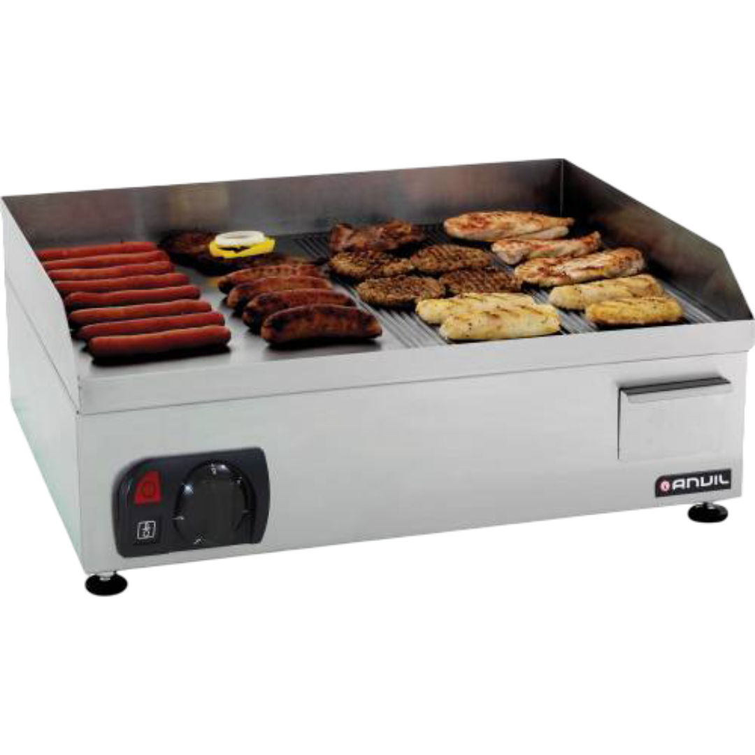 Anvil Electric Flat & Ribbed Grill - 600mm