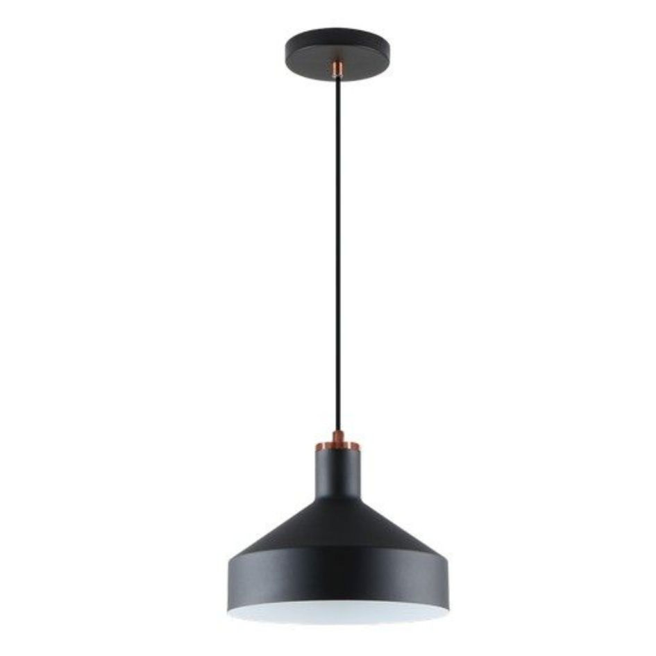 Sand Black and Copper with White Inner Metal Pendant