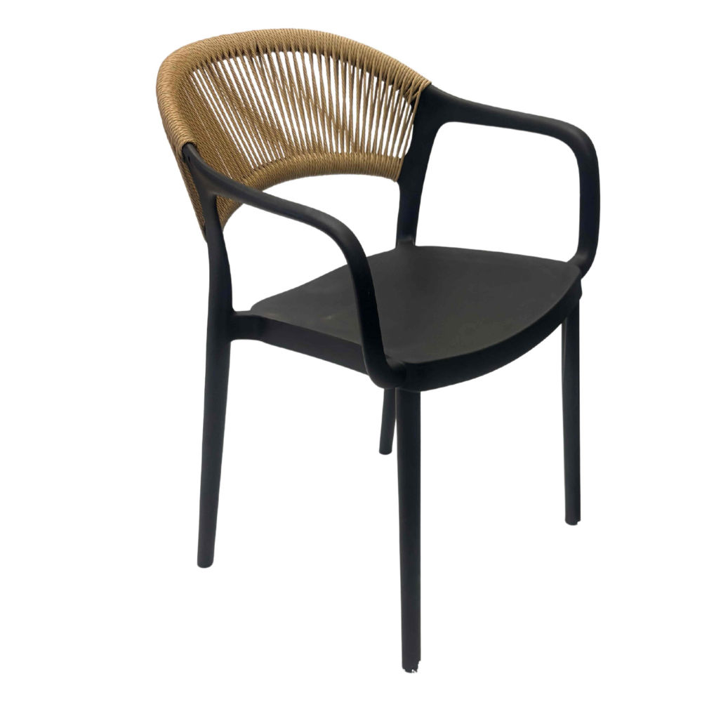 Oslo Rope Chair - Black & Brown - Finery