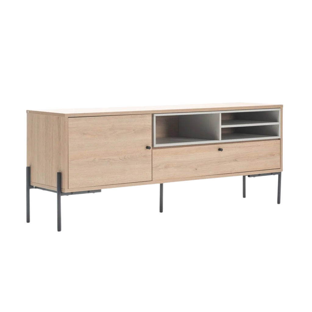 Vividitto - Pinto 2 Door TV Unit - Light Oak