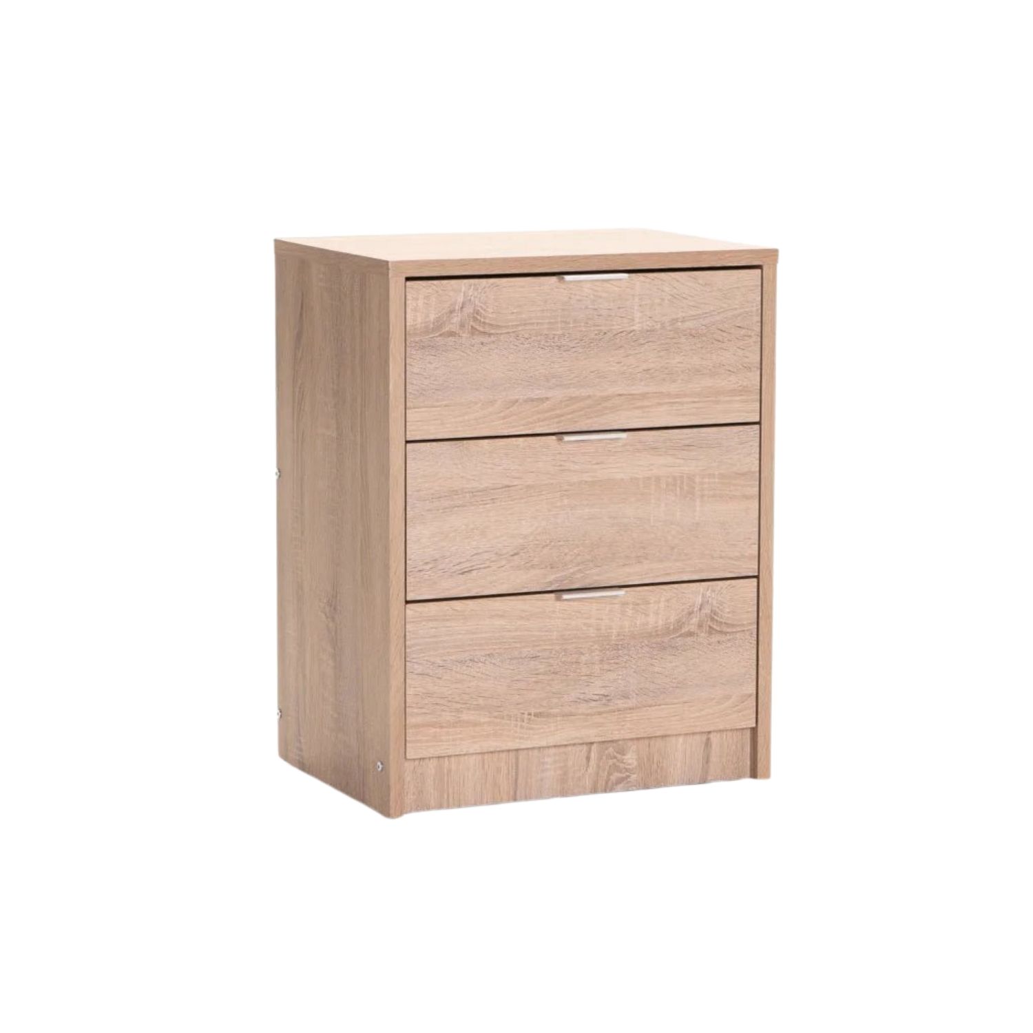 3 Drawer Pedestal Bedside Table - Light Oak