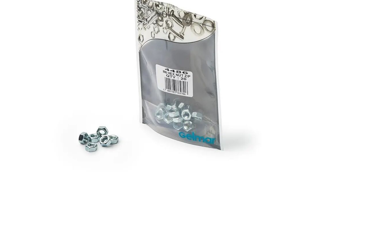 Hex Nuts, High Tensile, M6 x 10mm, 20 Pieces (4 pack) BY WOODLY