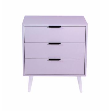 Diana Three Drawer Chest Of Drawers White With White Legs