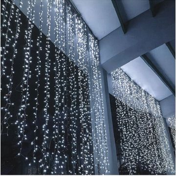 LED Fairy Curtain Light With Tail Plug Extension White 3m Across 70cm x 38cm - ZYF-99