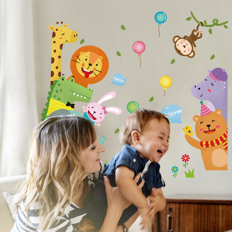 Animated Jungle and Balloons Decor/ Wall Art - SK9323