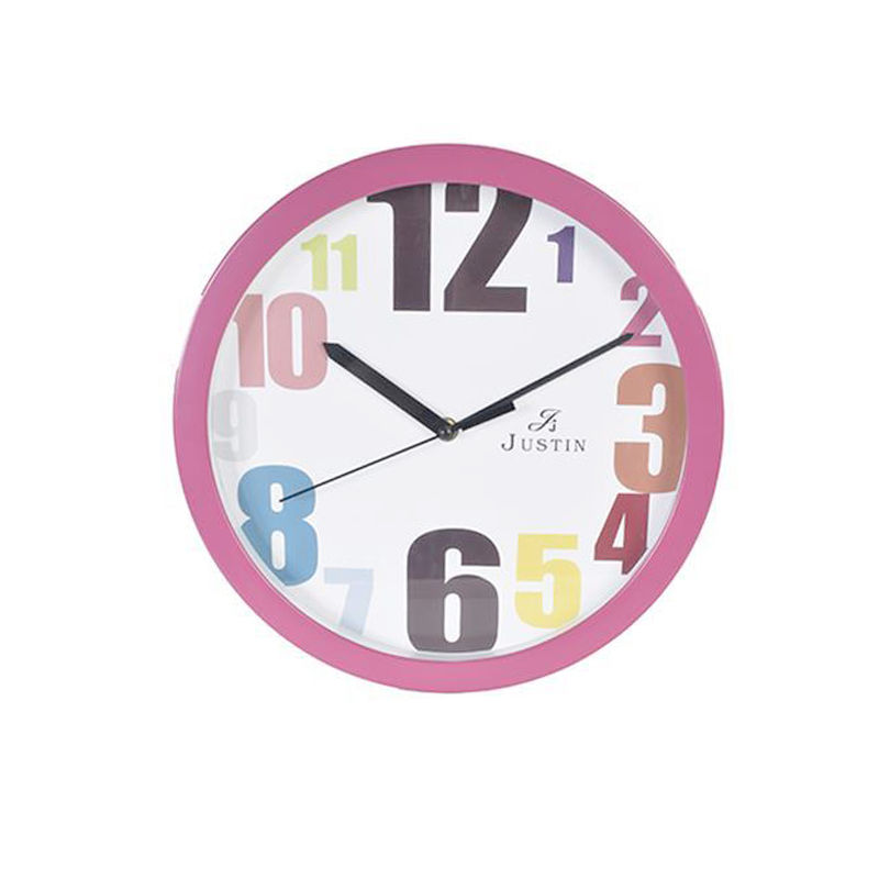 31CM ROUND WALL CLOCK WITH PINK RIM