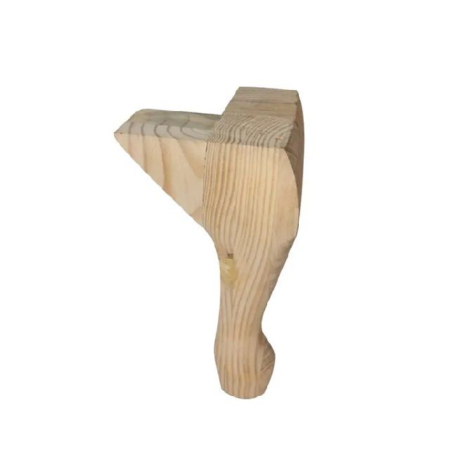 Queen Anne Leg, H210mm x 45mm x 45mm, Raw Pine ( Set of 4) BY WOODLY