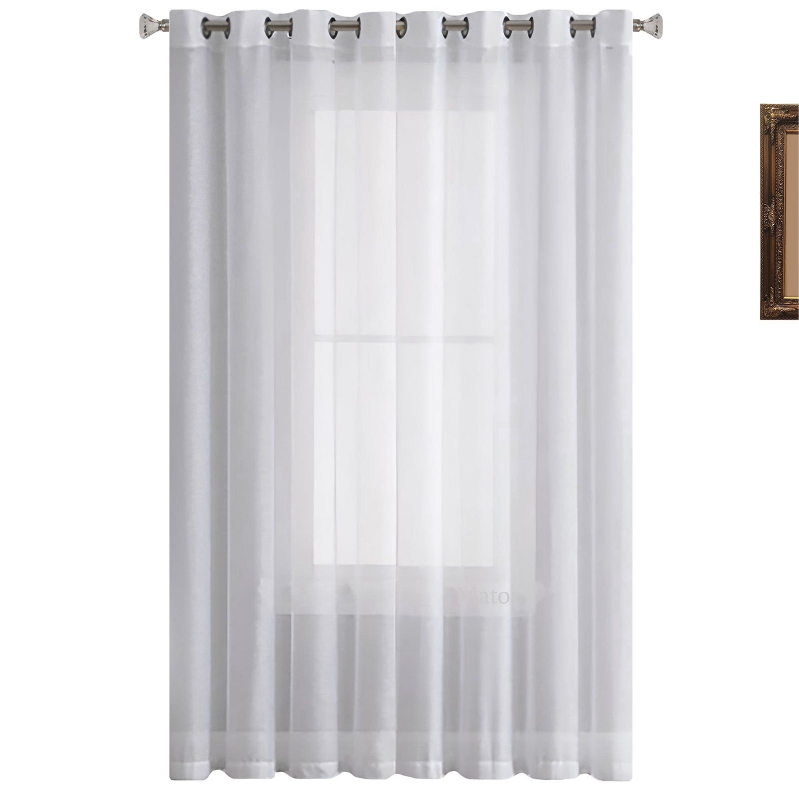 Matoc Designs Curtain - Mystic Voile - White - Eyelet - 400cm W x 221cm H