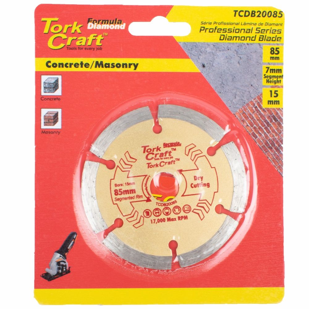 Tork Craft - Diamond Blade 85mm x 15mm Segmented Profesional - 4 Pack