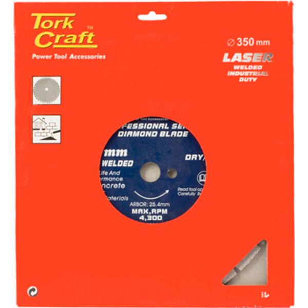 Diamond Blade 350X25.4Mm Green / New Concrete Laser Welded Segmented