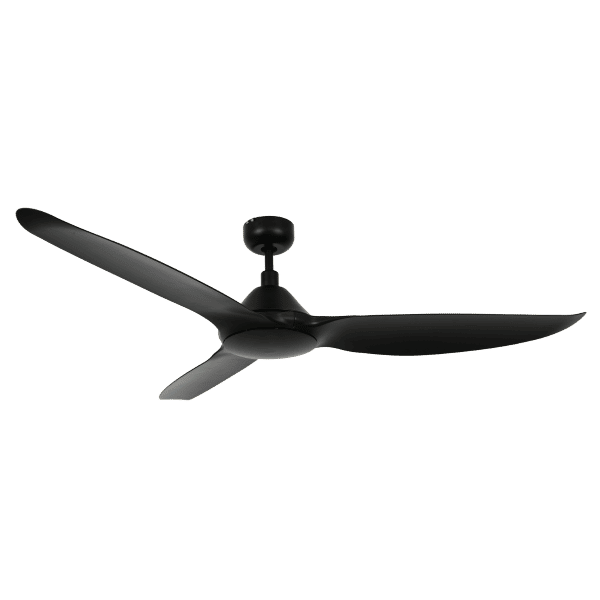 Zebbies Lighting Pels - Black 80W AC Ceiling Fan with No Light