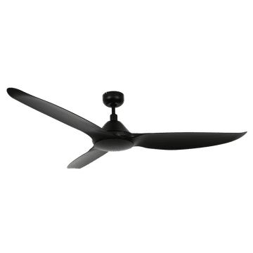 Zebbies Lighting Pels - Black 80W AC Ceiling Fan with No Light