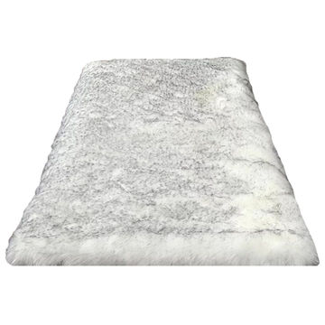 Faux Fur Rug (1.20m x 1.80m) - WhiteGrey