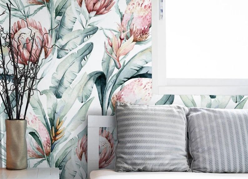 Self Adhesive Vinyl Sticker Pink Protea