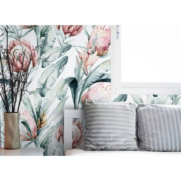 Self Adhesive Vinyl Sticker Pink Protea