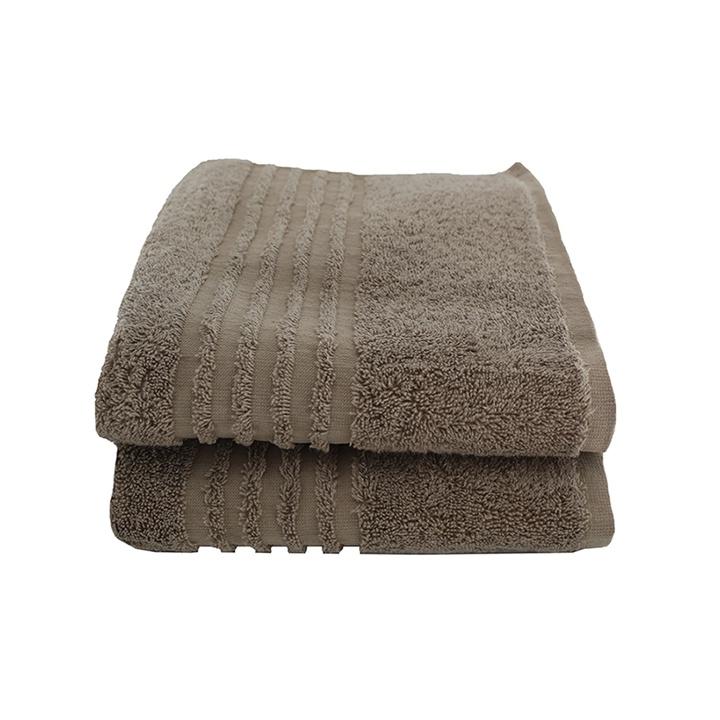 Hotel Collection Towel 520gsm Hand Towel Pack of 2 Pebble LEROY