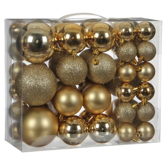 Christmas Baubles: Gold - 46 pieces