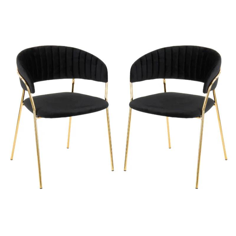 Nu Dekor - Arya Velvet Dining Chair - Set of 2 - Black