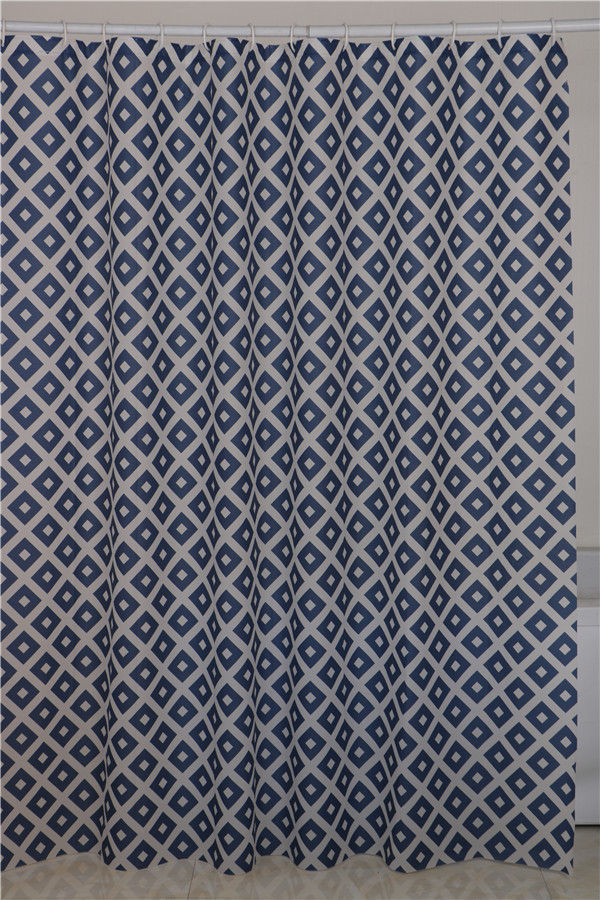 Bodie Bath - Navy Diamond Shower Curtain - PEVA