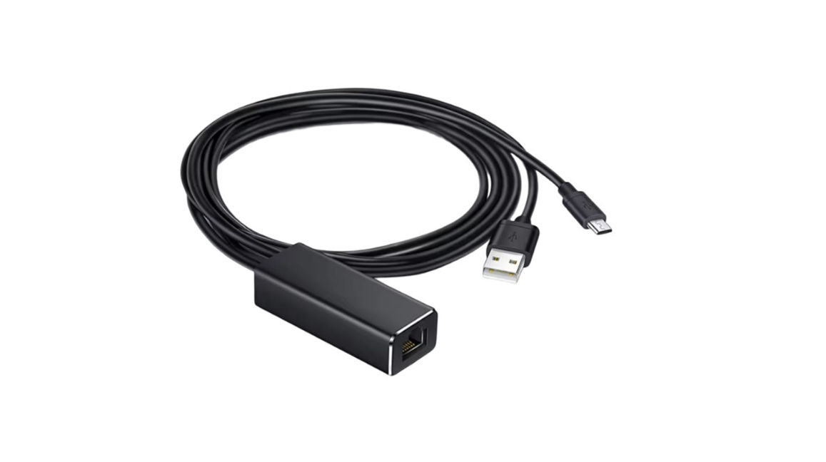 SE-L156 Ethernet Adapter For Fire Tv Stick Micro USB To Rj45 Cable1M