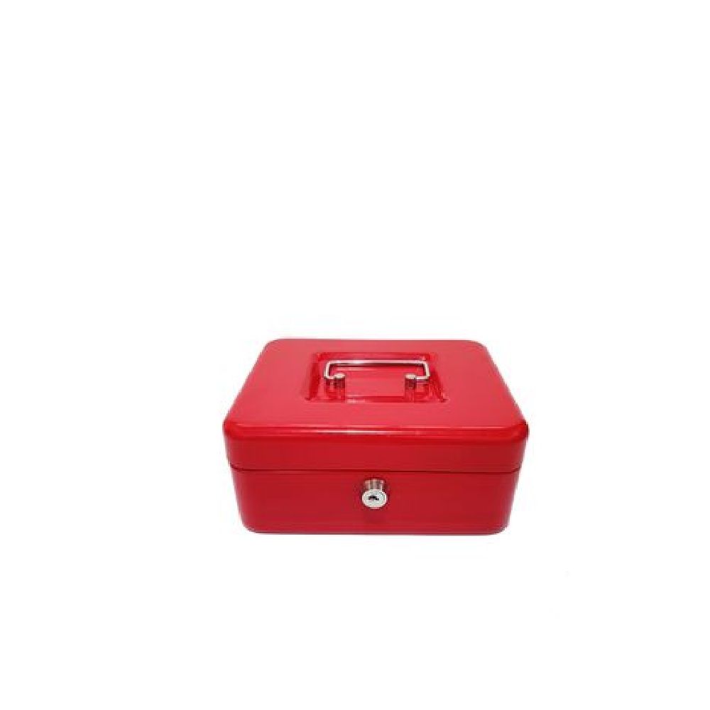 Metal cash box with locks and keys