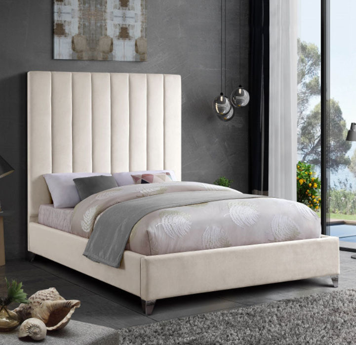 Bliss Sleigh Bed Double -Off White