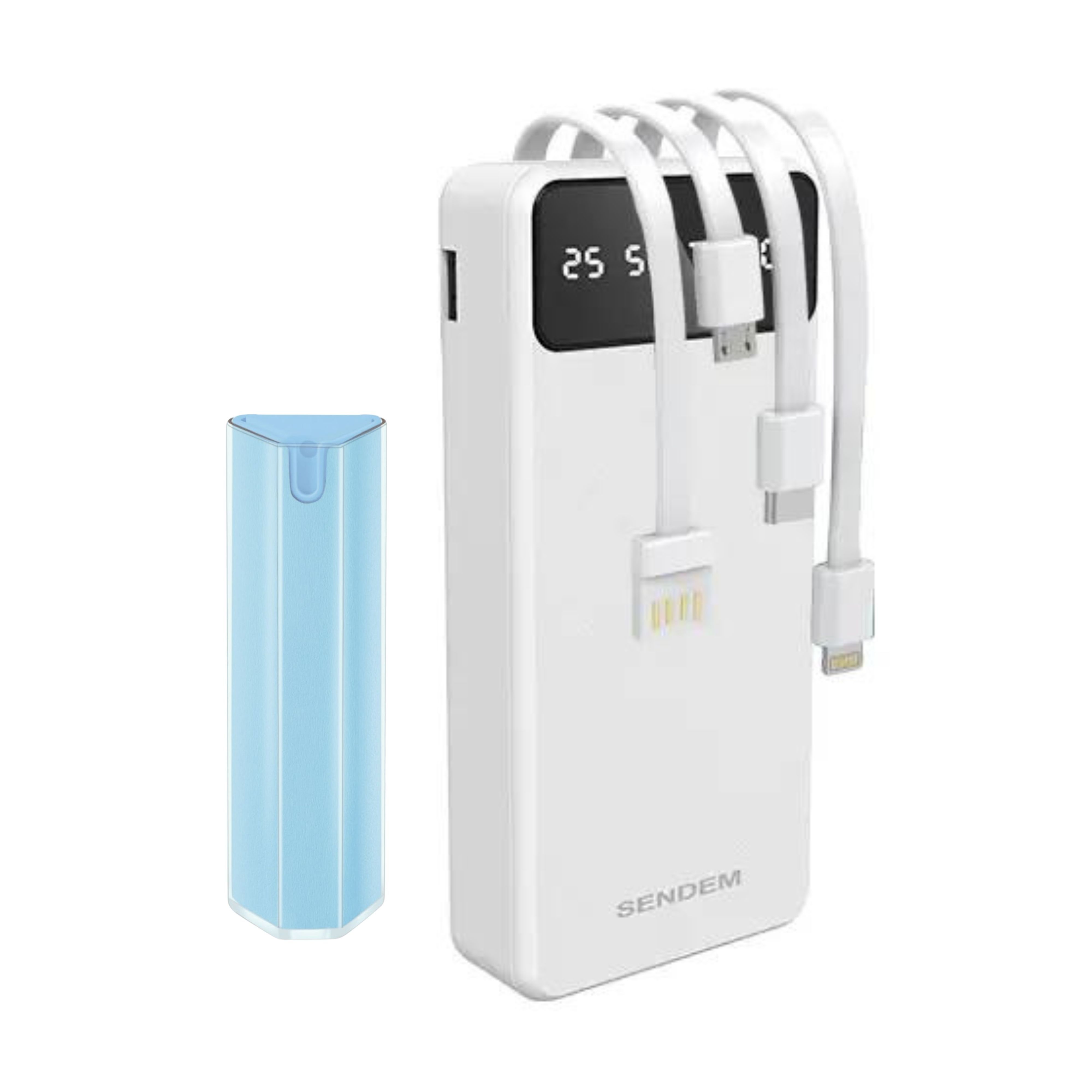 P900 4-1 20000mah Power bank White with 2 in 1 Cleaner