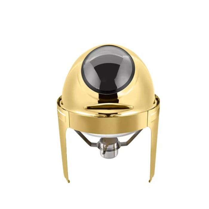 Gold Round Chafing Dish - with window