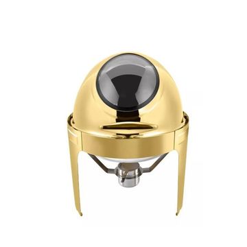 Gold Round Chafing Dish - with window