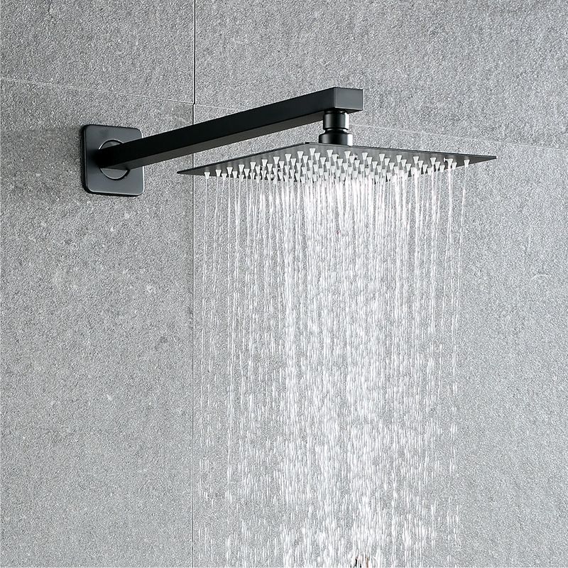Square Shower Head & Arm Set - Black