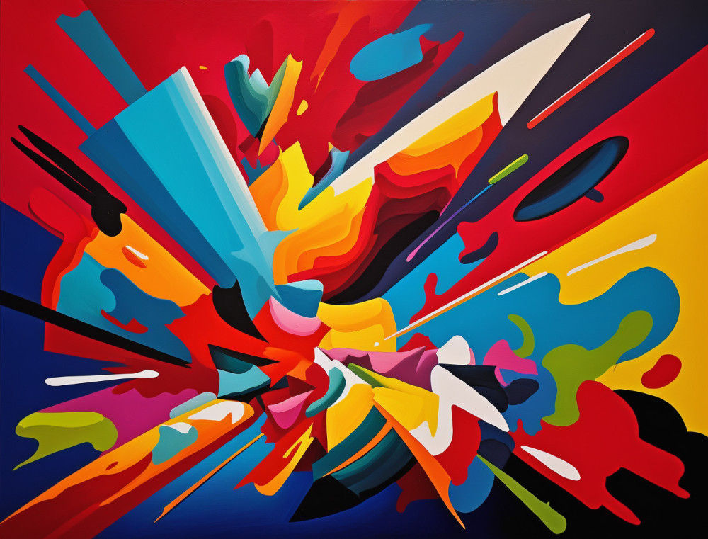 Canvas Wall Art - Canvas Wall art: Vibrant Acrylic Abstract Painting  - B1264 - [120 x 80 cm]