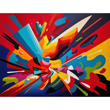 Canvas Wall Art - Canvas Wall art: Vibrant Acrylic Abstract Painting  - B1264 - [120 x 80 cm]